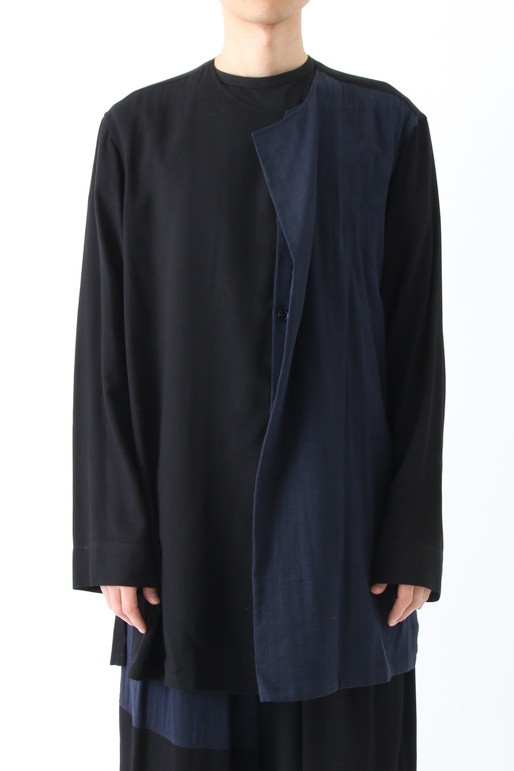 Left Front Double Layer Shirt- Yohji Yamamoto Homme Left Front Double Layer Shirt- Yohji Yamamoto Homme