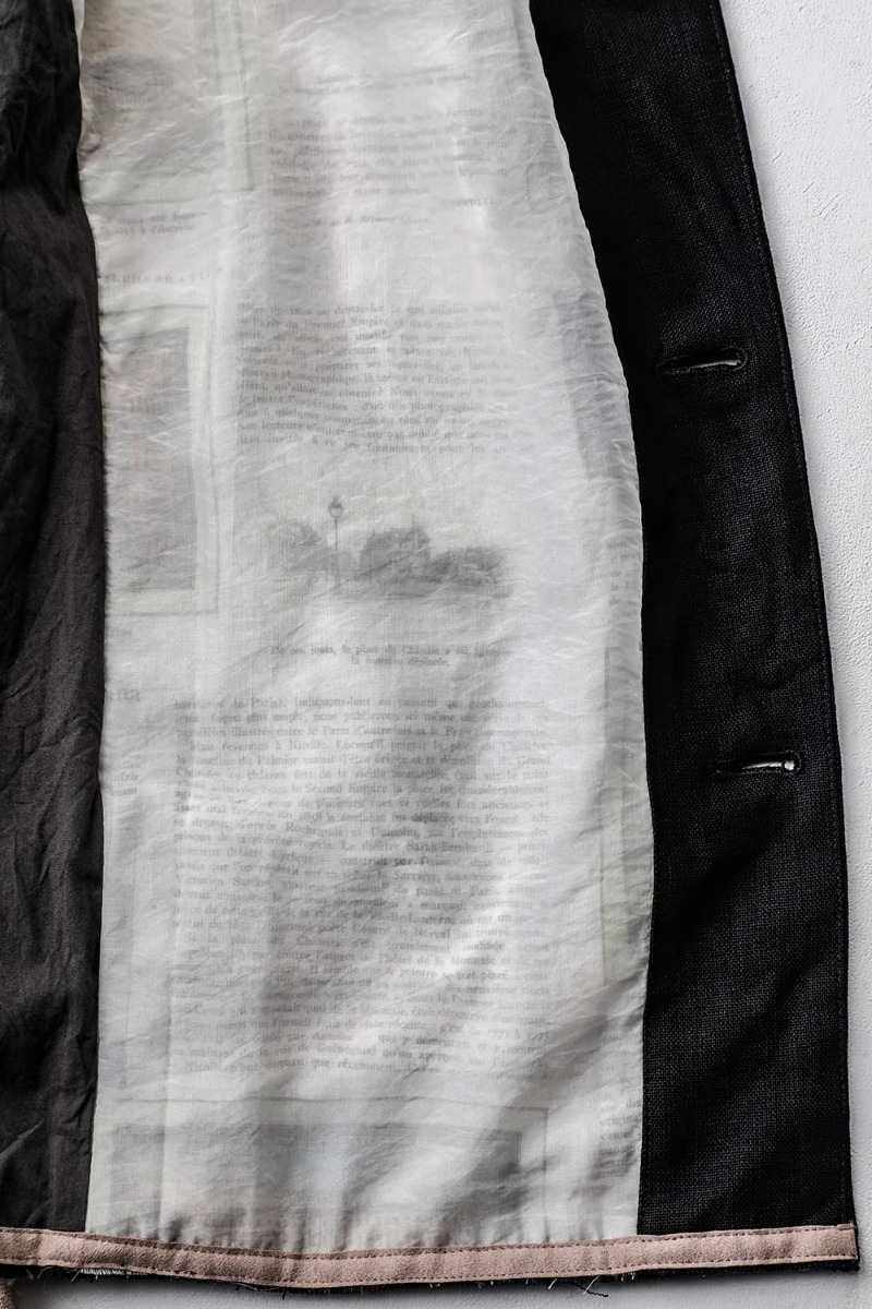 DEVOA 23SS Let the design sneak into places you can't see. - JKK-BSKJ-Black×Beige Jacket Linen/Viscose/Cotton Black Beige CSC-DSH3-Stone-Gray Semi-High Neck Long Sleeve Sbin Cotton Jersey Stone Gray 3-002