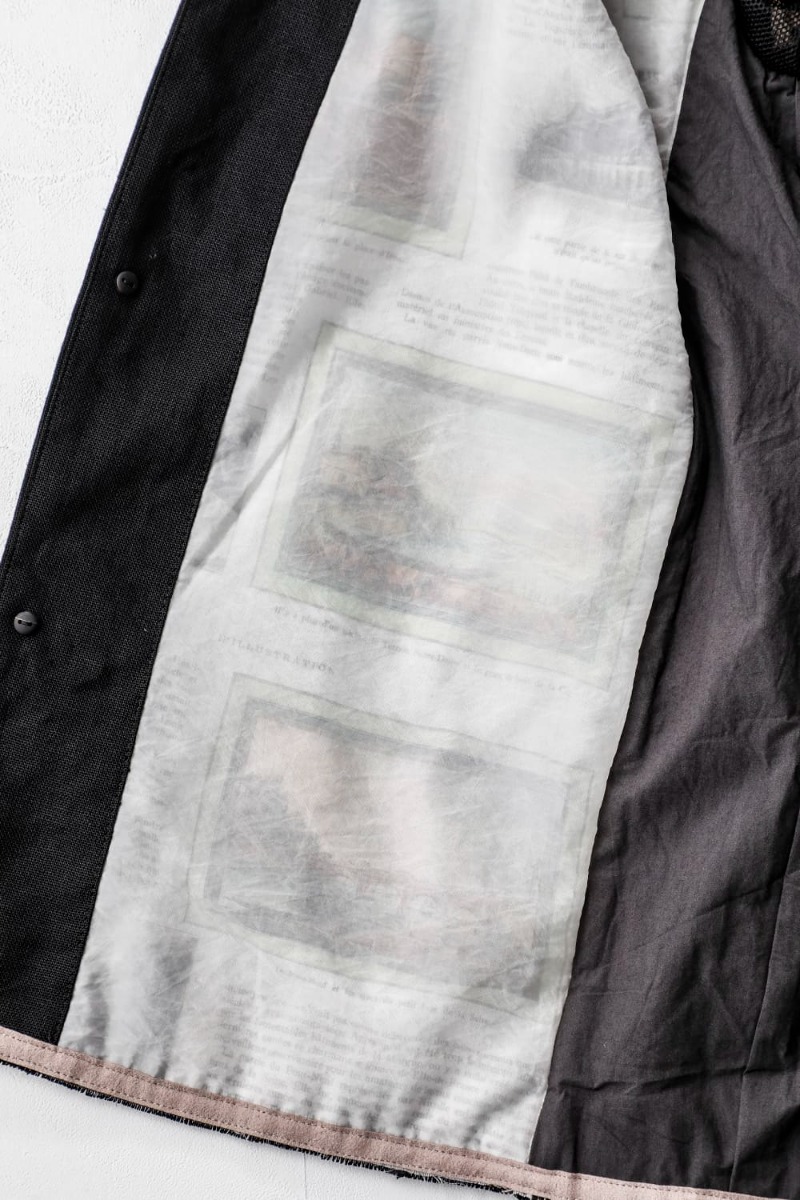 DEVOA 23SS Let the design sneak into places you can't see. - JKK-BSKJ-Black×Beige Jacket Linen/Viscose/Cotton Black Beige CSC-DSH3-Stone-Gray Semi-High Neck Long Sleeve Sbin Cotton Jersey Stone Gray 3-003