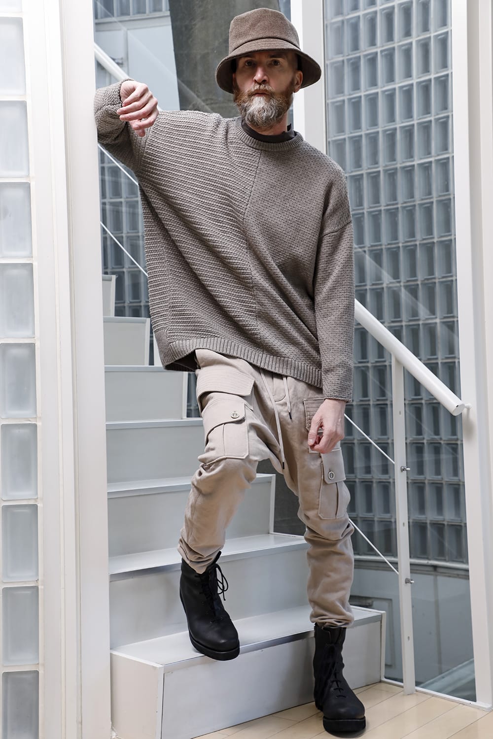 DEVOA 22-23AW Relaxed silhouette that matches the atmosphere of the knit - KTS-MLP-Melange-Gray Pullover knit merino wool Melange Gray 2-001