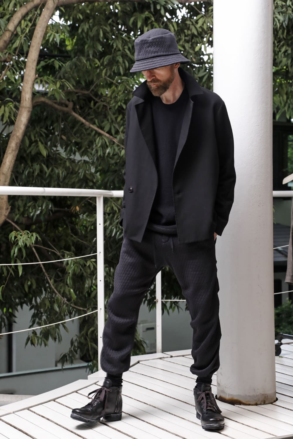 DEVOA 23SS Jogger Pants Quilted Cotton/Polyester 5-001