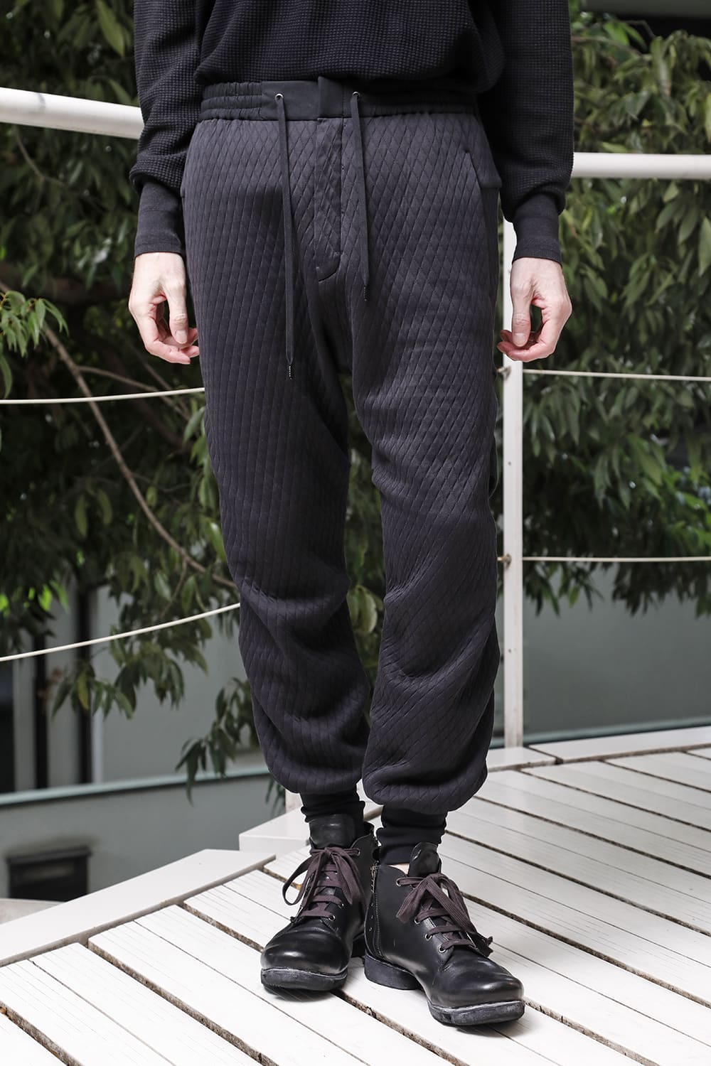 DEVOA 23SS Jogger Pants Quilted Cotton/Polyester 5-001