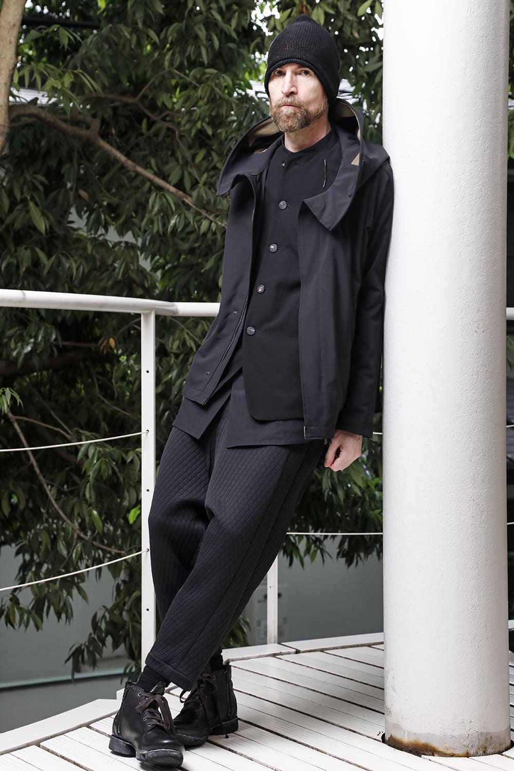 DEVOA 23SS Drop Crotch Cropped Pants Quilted Cotton/Polyester 6-005