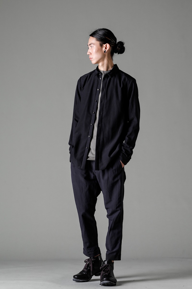 DEVOA(デヴォア) 23SS(春夏) PTN-PBSC クロップド スリム パンツ シルク ペーパー コットン 6-003