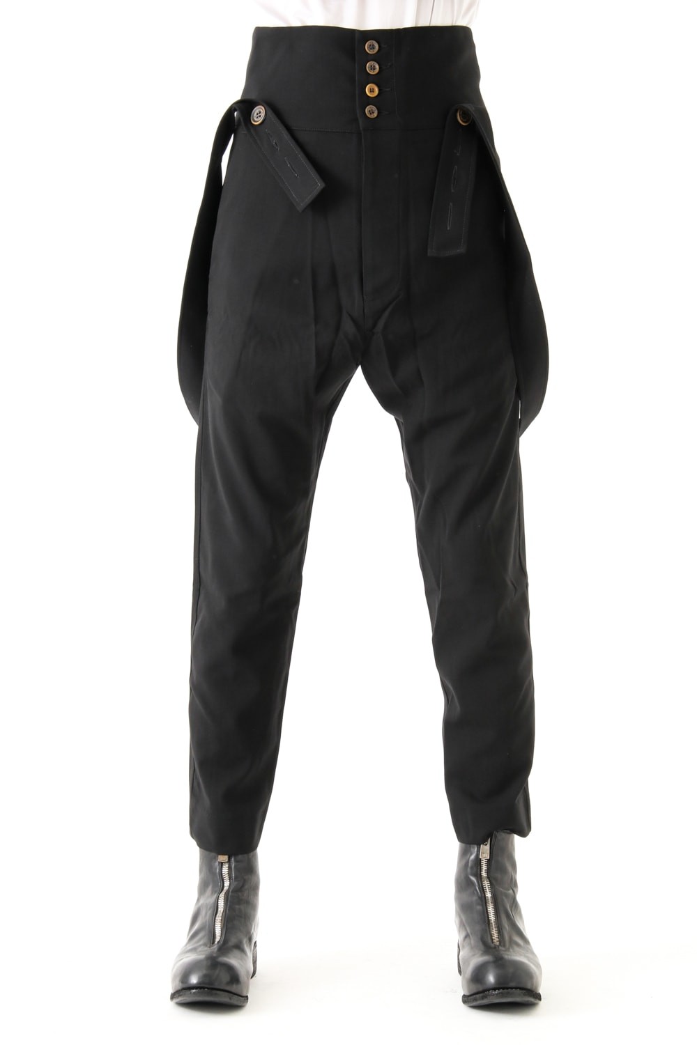 Song for the Mute - SHEER GABARDINE PLEATED T APERED P ANT W/ SELF SUSPENDERS Song for the Mute - SHEER GABARDINE PLEATED T APERED P ANT W/ SELF SUSPENDERS