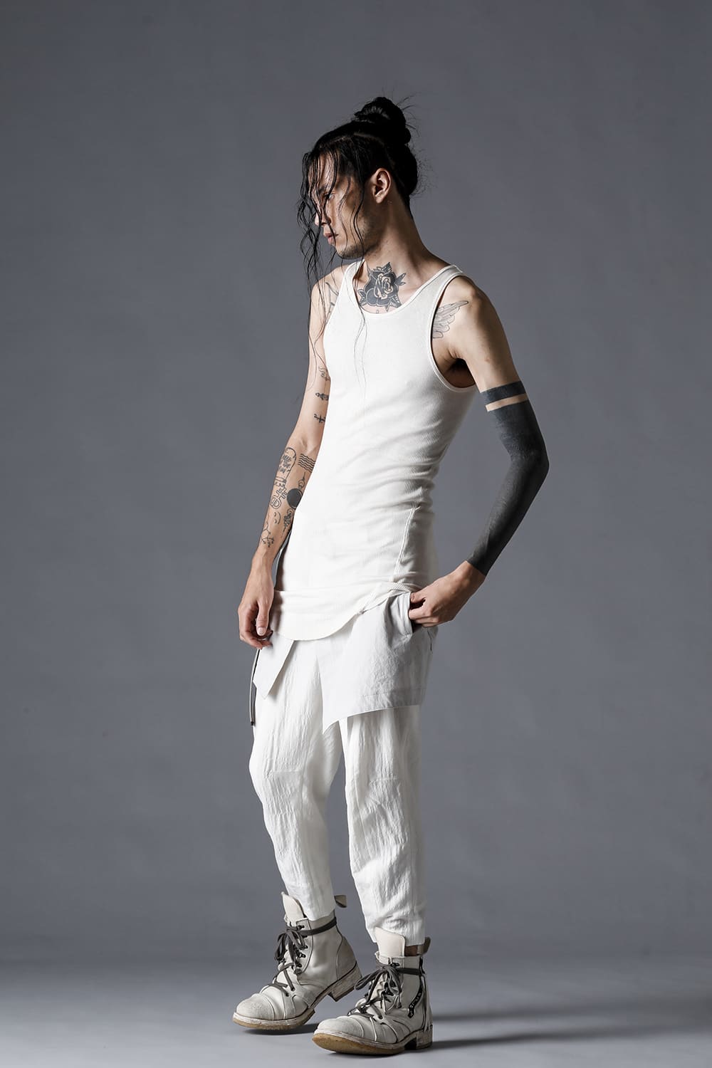 D.HYGEN(ディーハイゲン) 23SS (春夏) ST101-1123S コットン×レーヨンリブタンクトップ 3-002