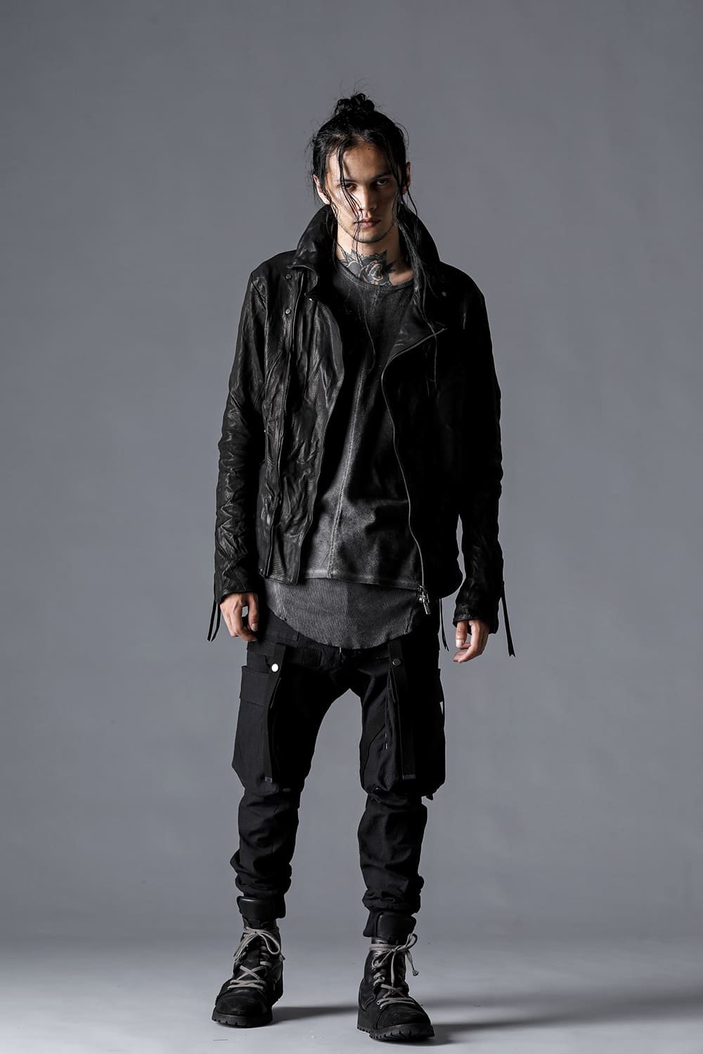 D.HYGEN(ディーハイゲン) 23SS (春夏) ST105-0323S-Black ジャパンカーフWライダースジャケット ブラック 1-002