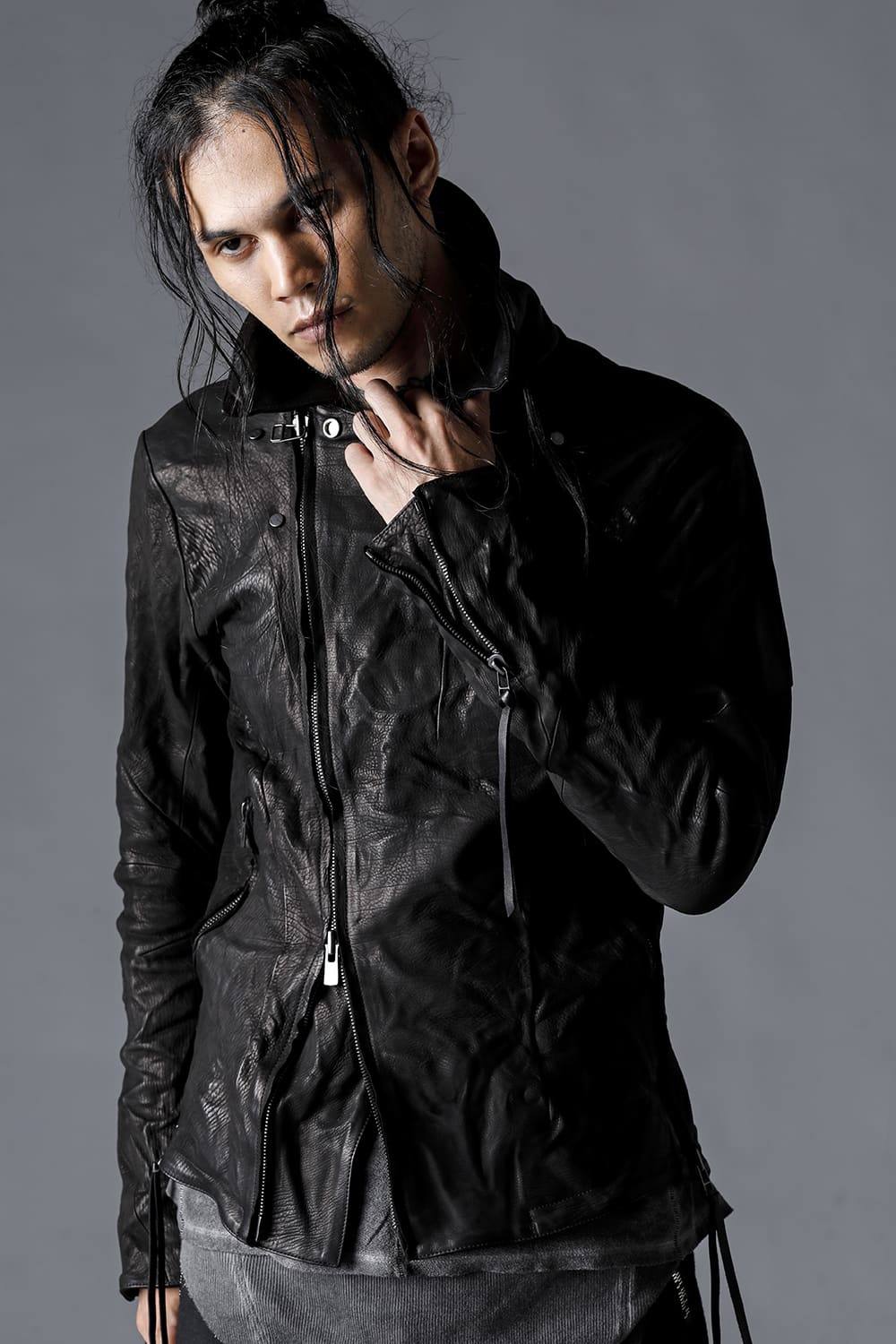 D.HYGEN(ディーハイゲン) 23SS (春夏) ST105-0323S-Black ジャパンカーフWライダースジャケット ブラック