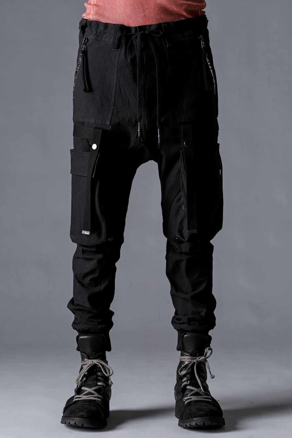 D.HYGEN 23SS Dimplewasher Cotton Stretch Ripstop Detachable Cargo Pocket Jog Trousers 4-004