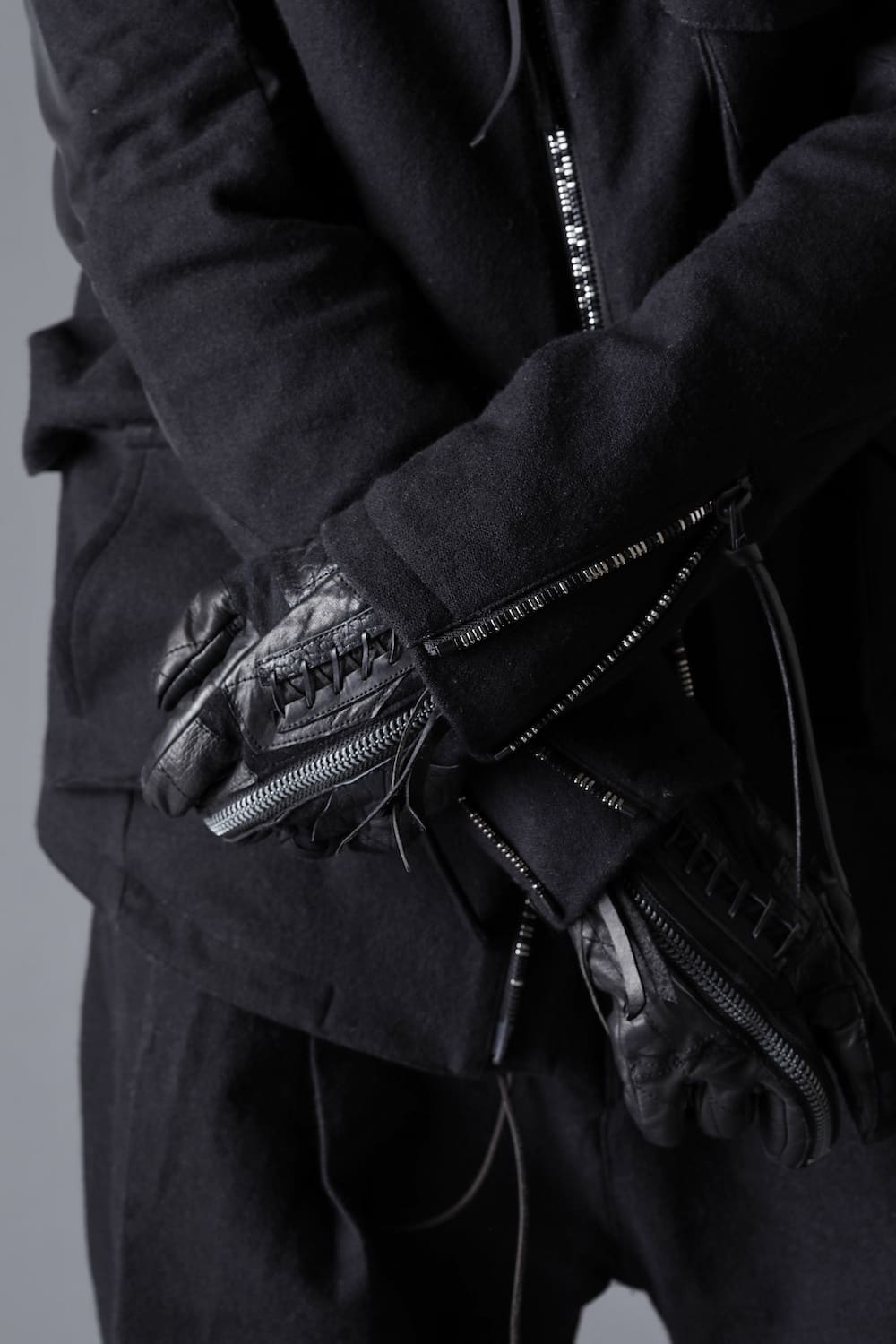 D.HYGEN(ディーハイゲン) 22-23AW(秋冬) ST108-0222A パッチワークマルチレザージップグローブ 3-004