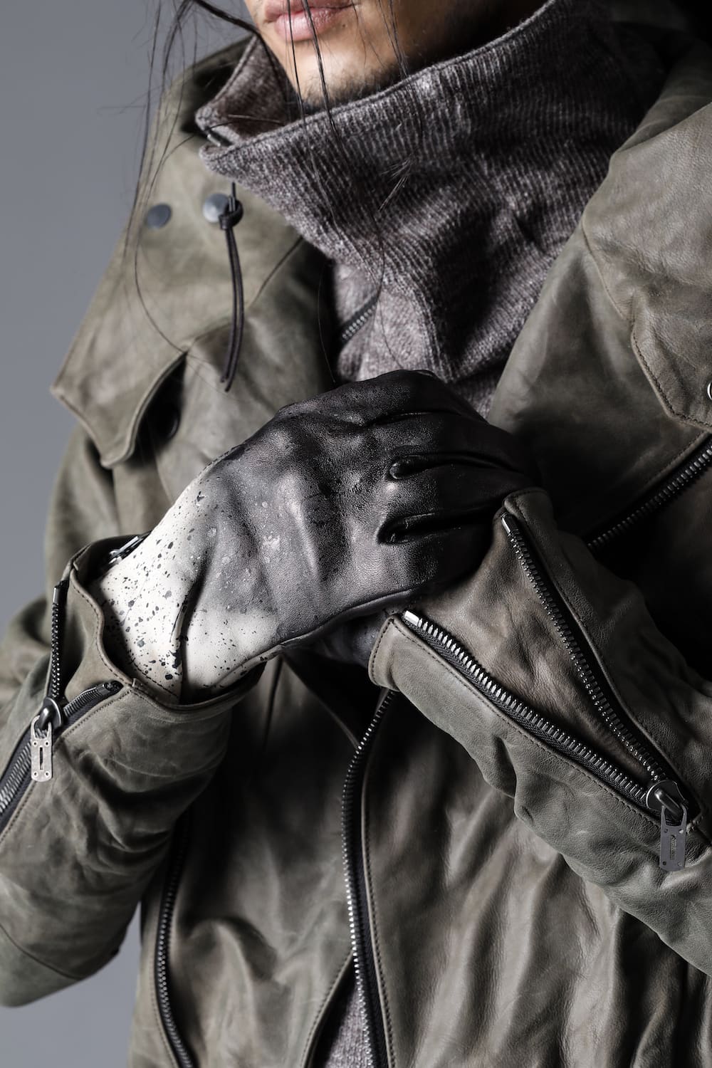 D.HYGEN(ディーハイゲン) 22-23AW(秋冬) ST108-0322A グラデーションダイレザーグローブ 5-002