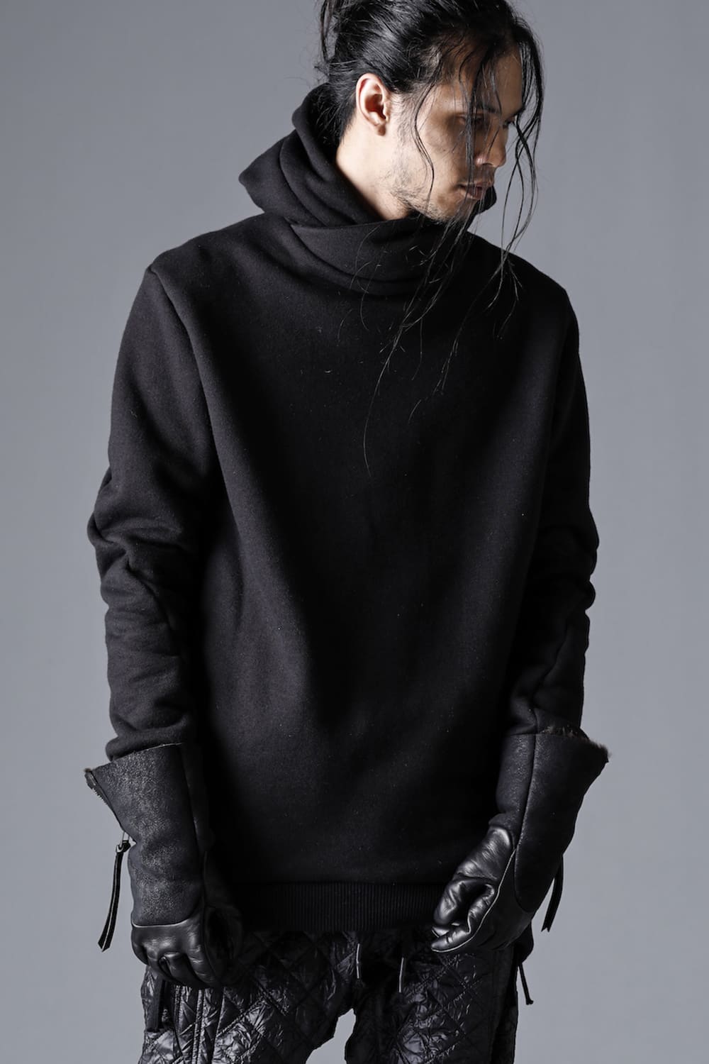 D.HYGEN(ディーハイゲン) 22-23AW(秋冬) ST108-0422A フレンチベイビーラムムートン×ホースレザーコンビネーショングローブ 4-003