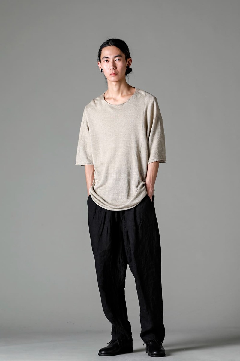 forme d'expression 23SS Relaxed fit linen knit T-shirt 5-001