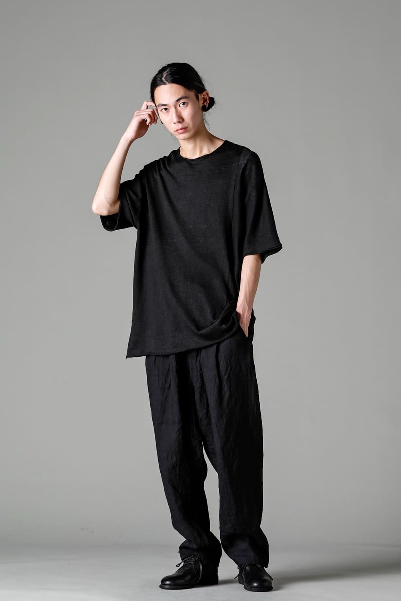 forme d'expression 23SS Relaxed fit linen knit T-shirt 5-001