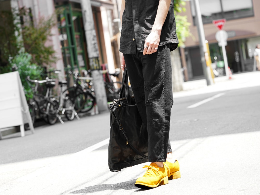 individual sentiments Pants PA75-DE3 Cotton Linen Herringbone Denim detail 01