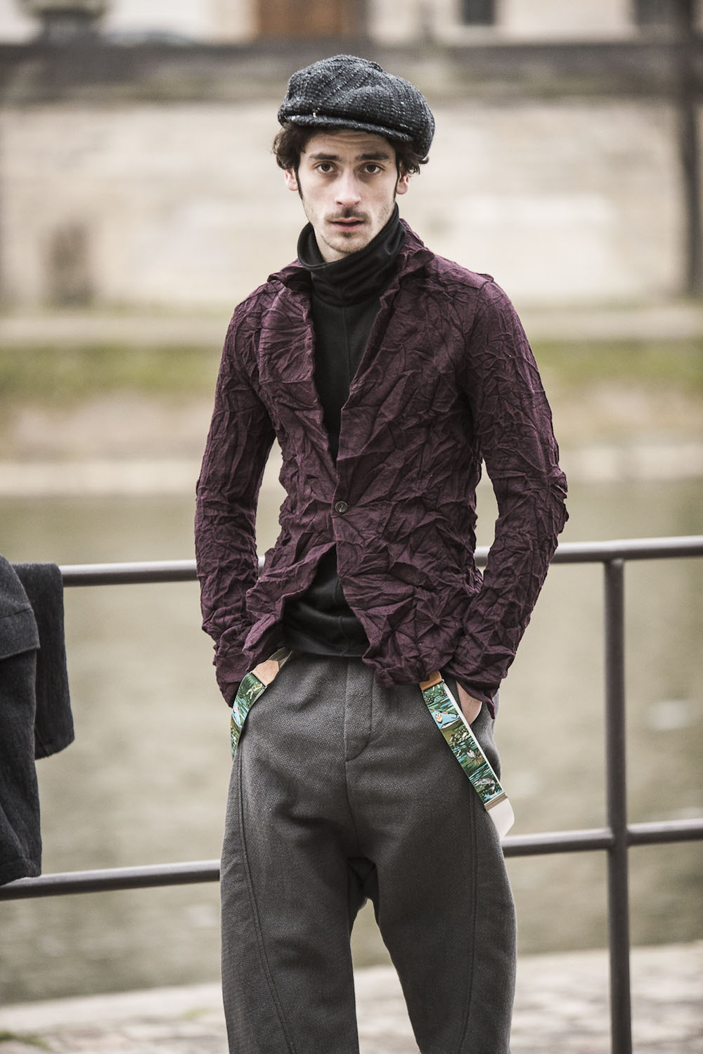 High Neck Leather Jacket SADDAM TEISSY