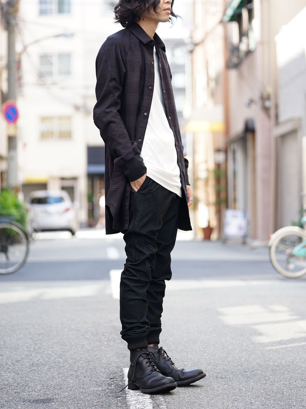 DEVOA Fascinate Limited Long Shirt Silk Check Style 02