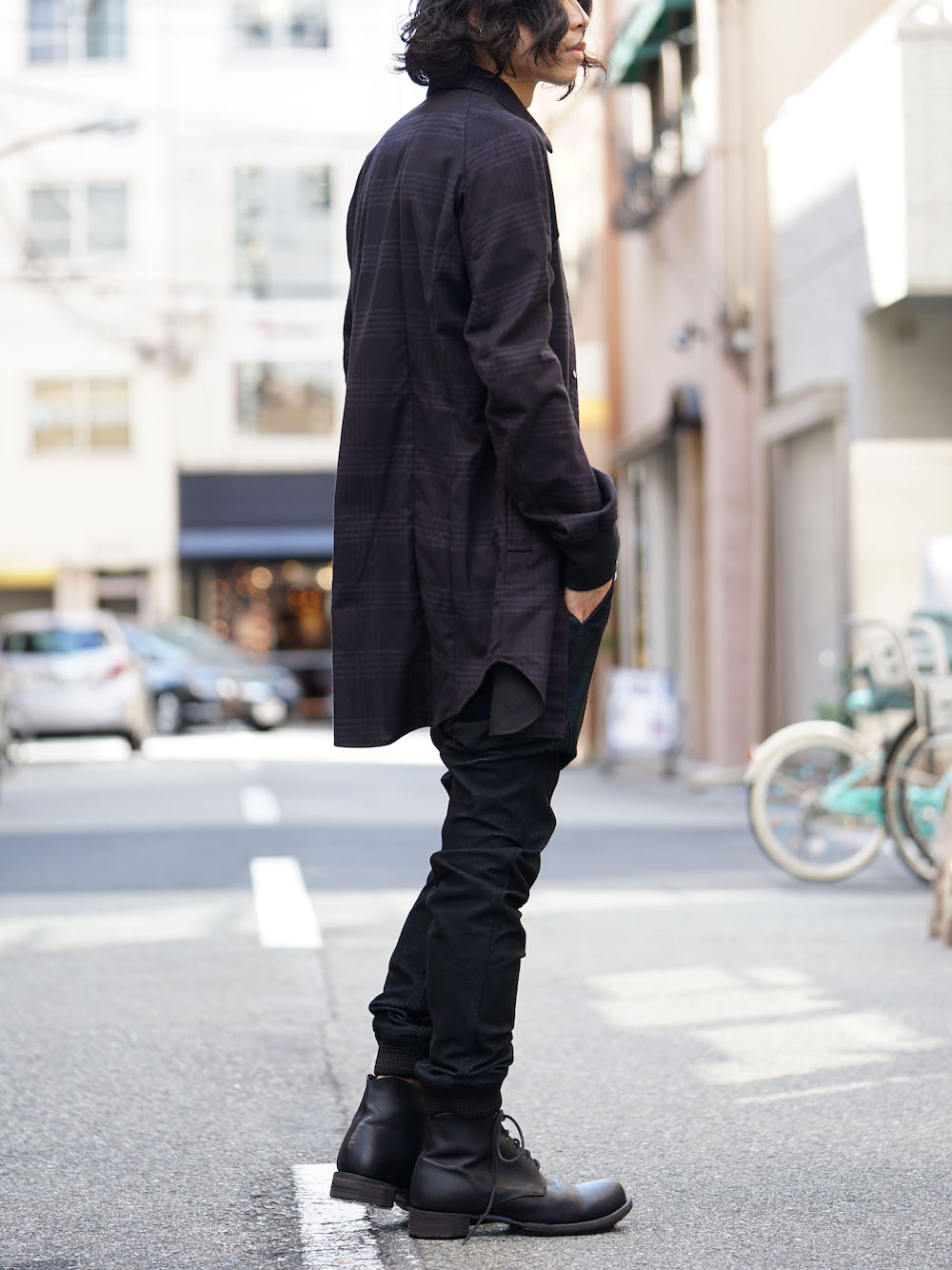 DEVOA Fascinate Limited Long Shirt Silk Check Style 03