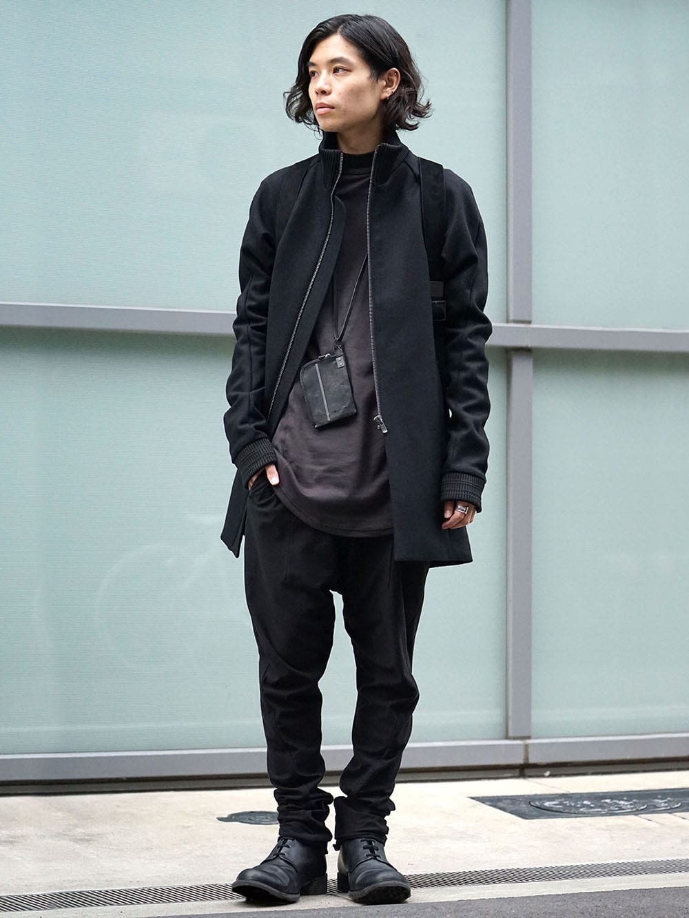 DEVOA Rib Coat Cashmere Melton Style 01