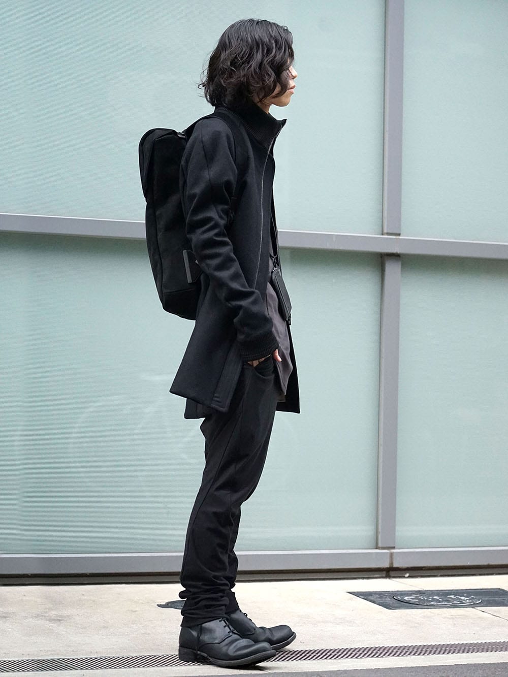 DEVOA Rib Coat Cashmere Melton Style 04