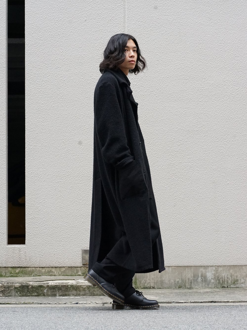 Yohji Yamamoto Plush Collar Pile Coat Style - FASCINATE BLOG