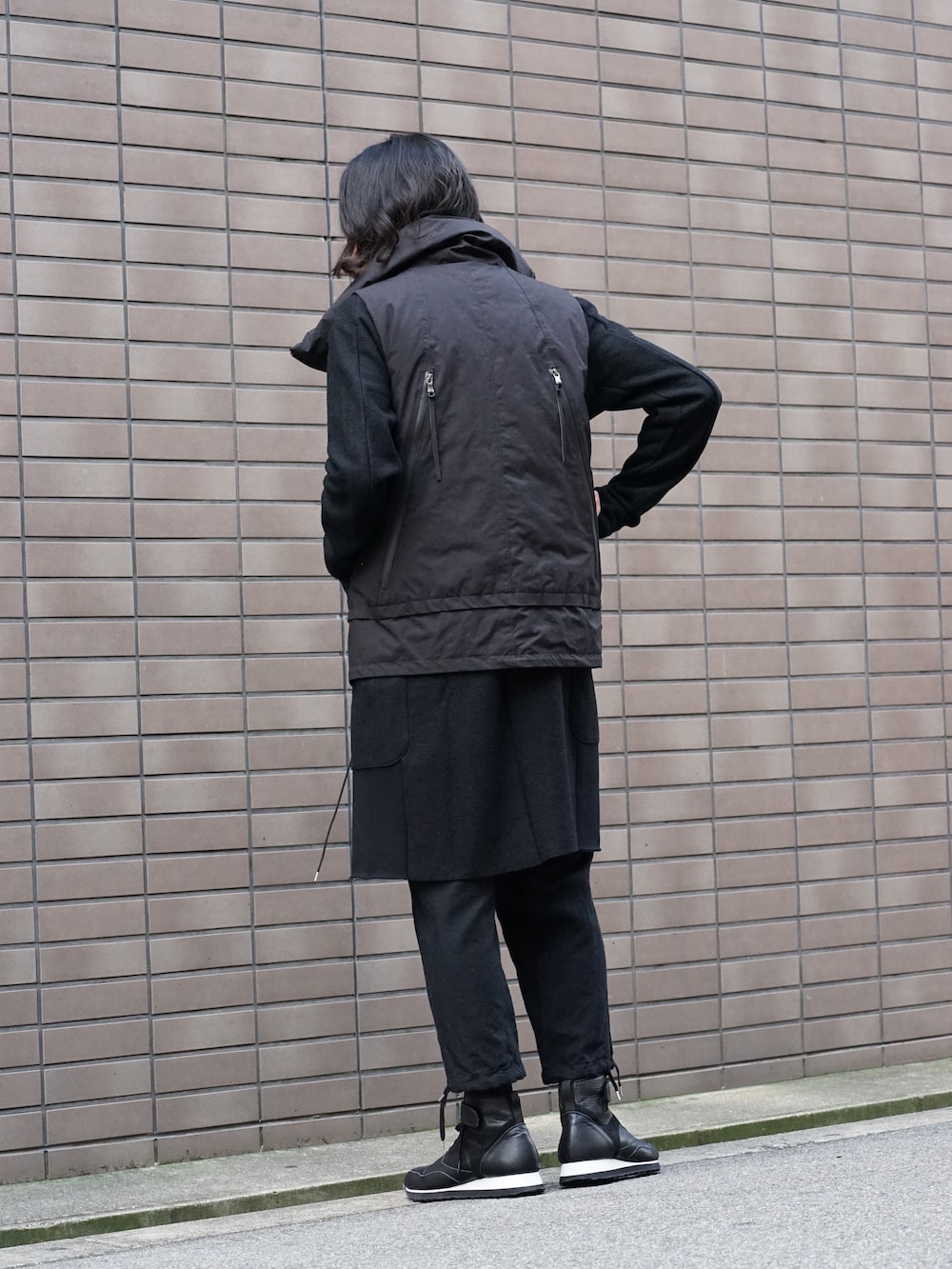 DEVOA High Neck Jacket Calf Leather Style  02