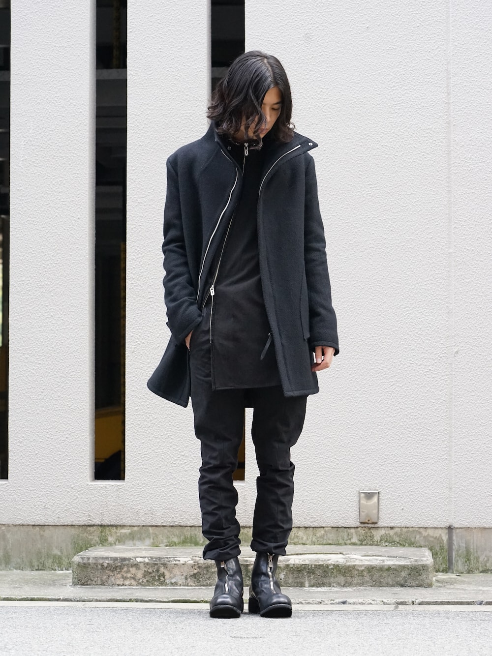 hannibal. Knitted Coat Filip Wool Slate Style 01