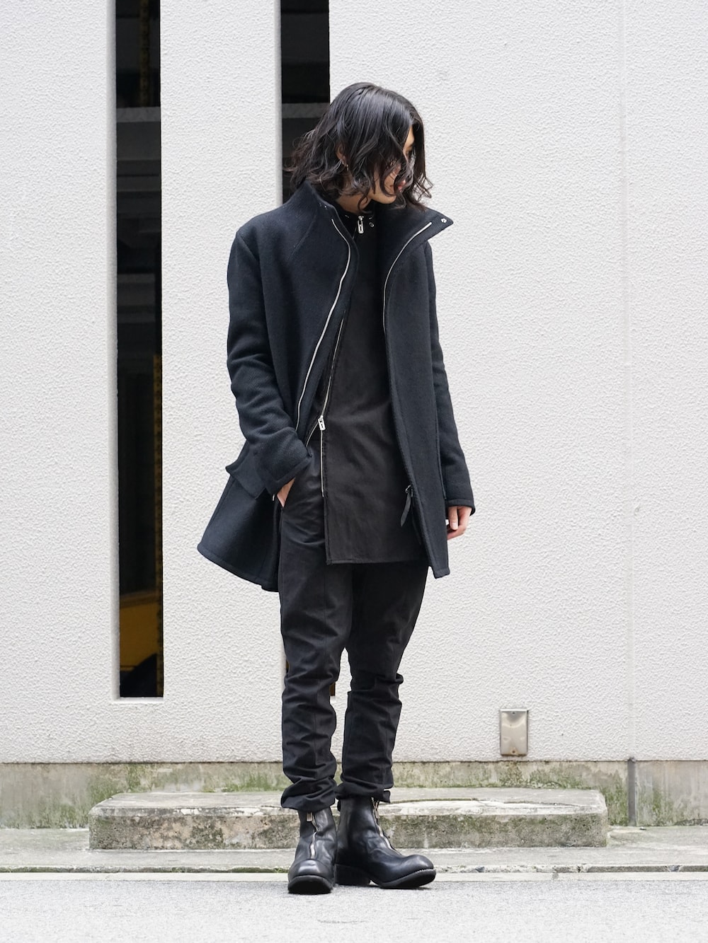 hannibal. Knitted Coat Filip Wool Slate Style  02