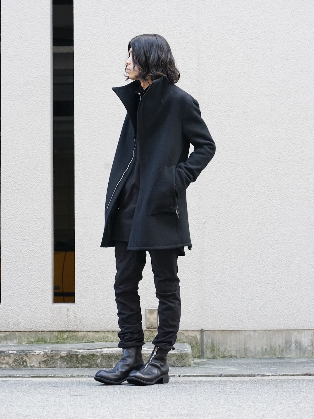 hannibal. Knitted Coat Filip Wool Slate Style  03