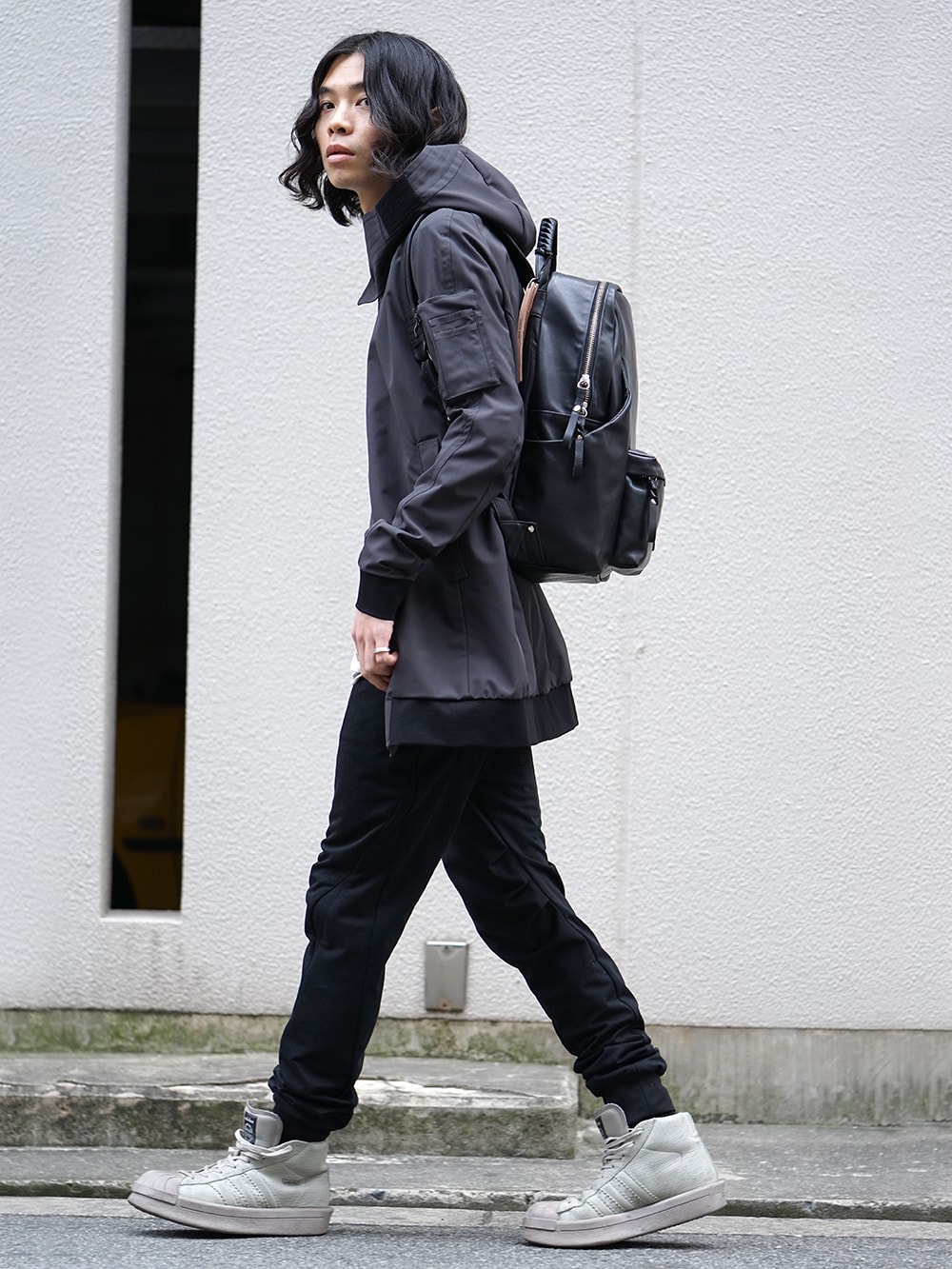 DEVOA SS18 Hooded Jacket Prince of Wales Check Khaki Gray 02