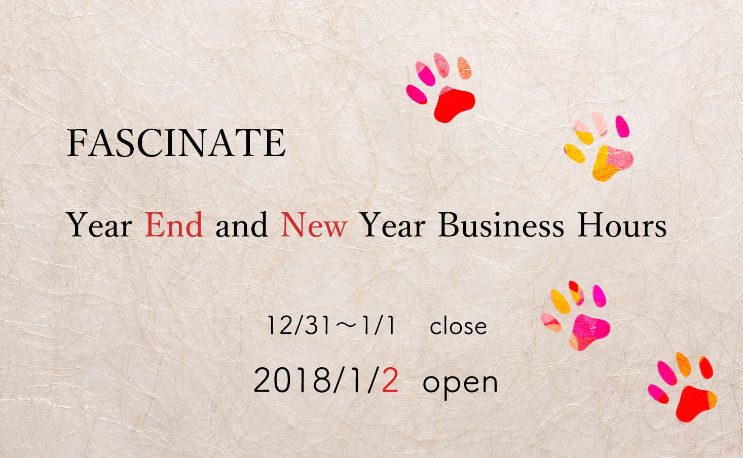 Year End and New Year Business Hours