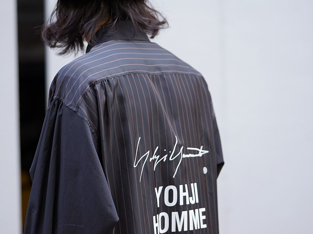 Yohji Yamamoto Striped Cupro Staff Shirt and Tuck Pants 08