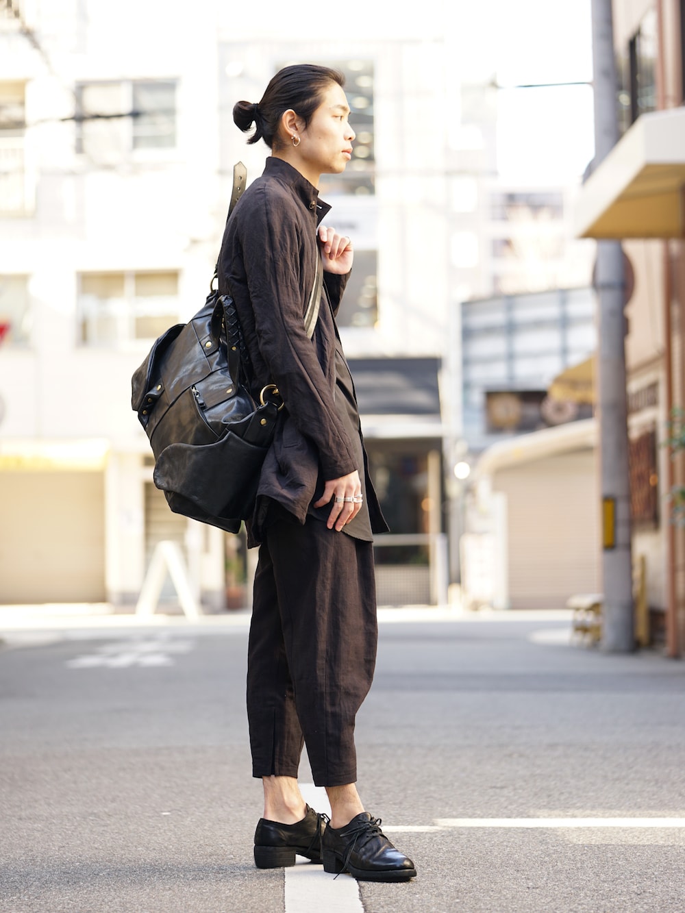 SADDAM TEISSY Sumi Dyed Linen Tailored Suit Style 02