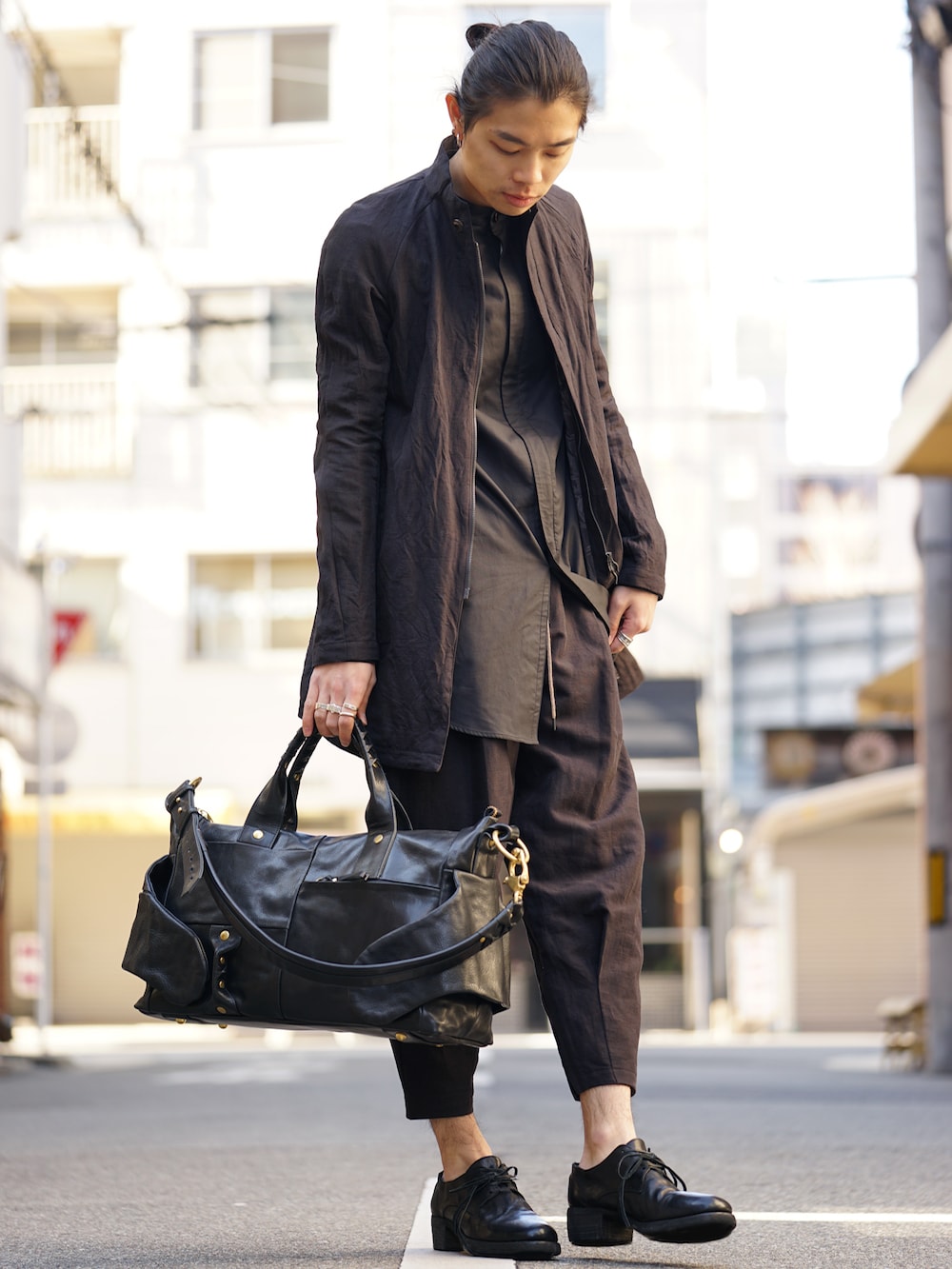 SADDAM TEISSY Sumi Dyed Linen Tailored Suit Style 03