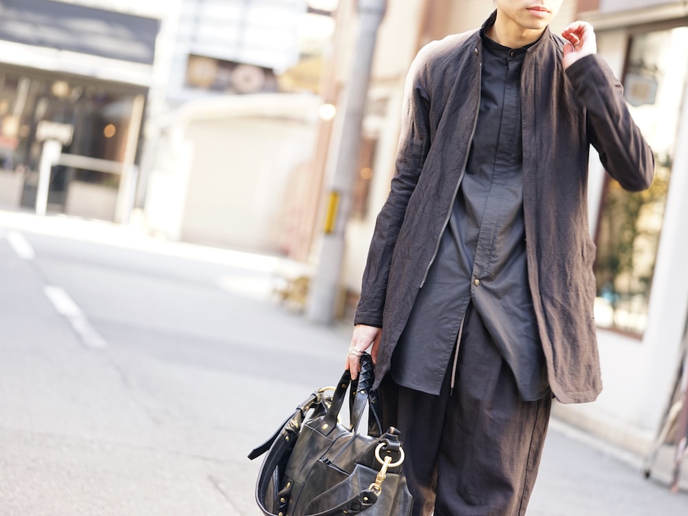 SADDAM TEISSY Sumi Dyed Linen Tailored Suit Style 05