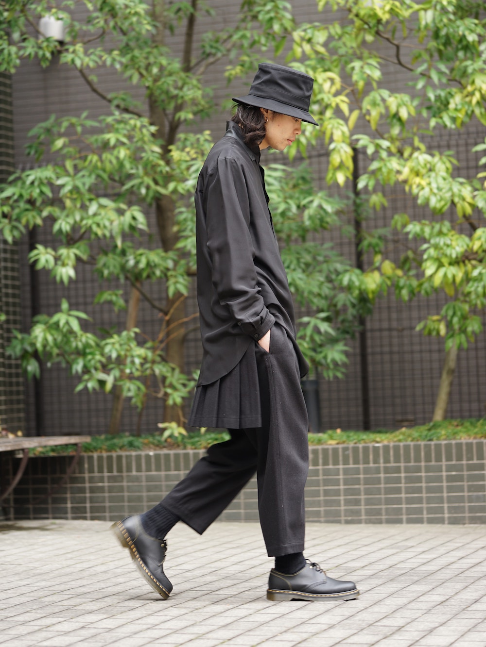 Yohji Yamamoto ヨウジヤマモト SS18 All Black Silk Material 