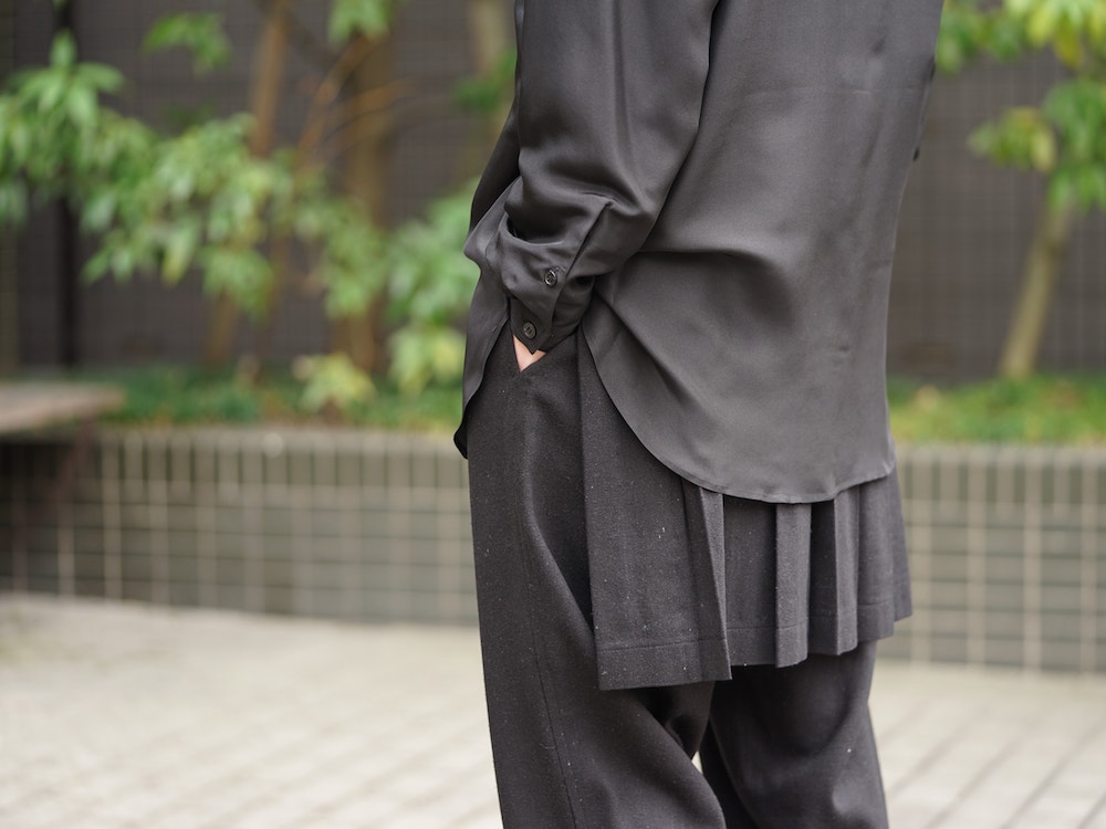 Yohji Yamamoto ヨウジヤマモト SS18 All Black Silk Material