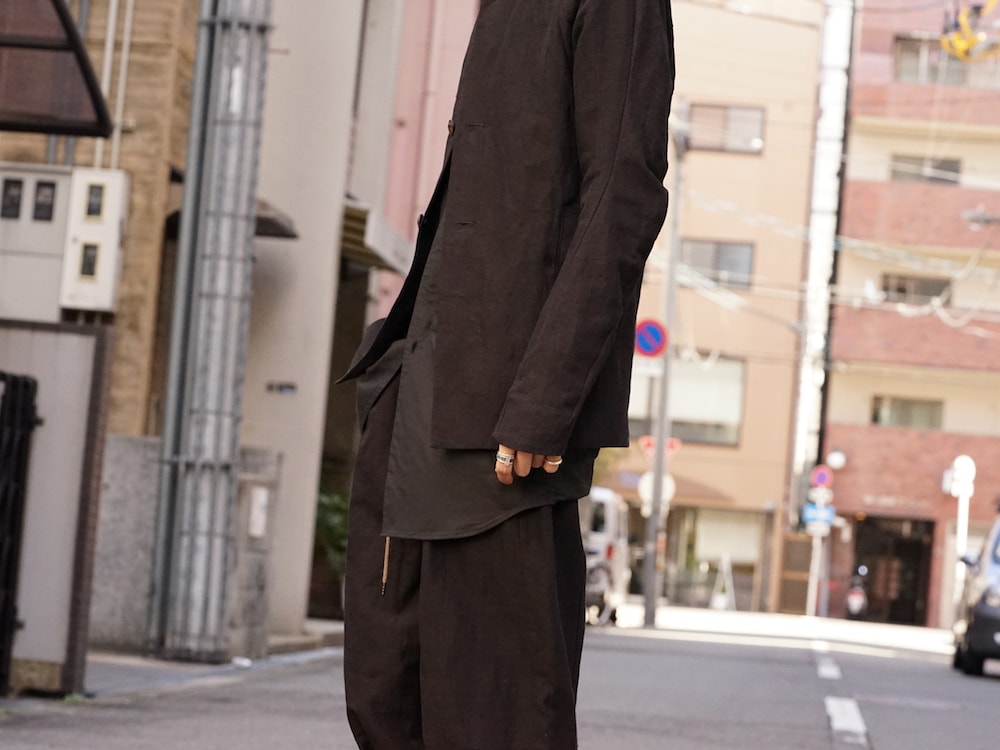 DEVOA SS18 Jacket Cotton Linen Check Bordeaux Style 08