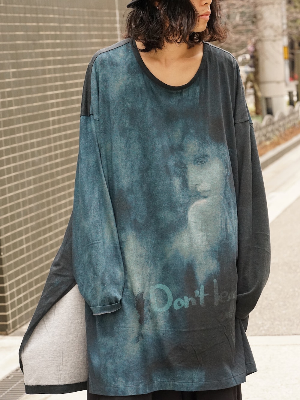 Yohji Yamamoto Utida Suzume Print Oversized Round Neck Long Sleeve ...