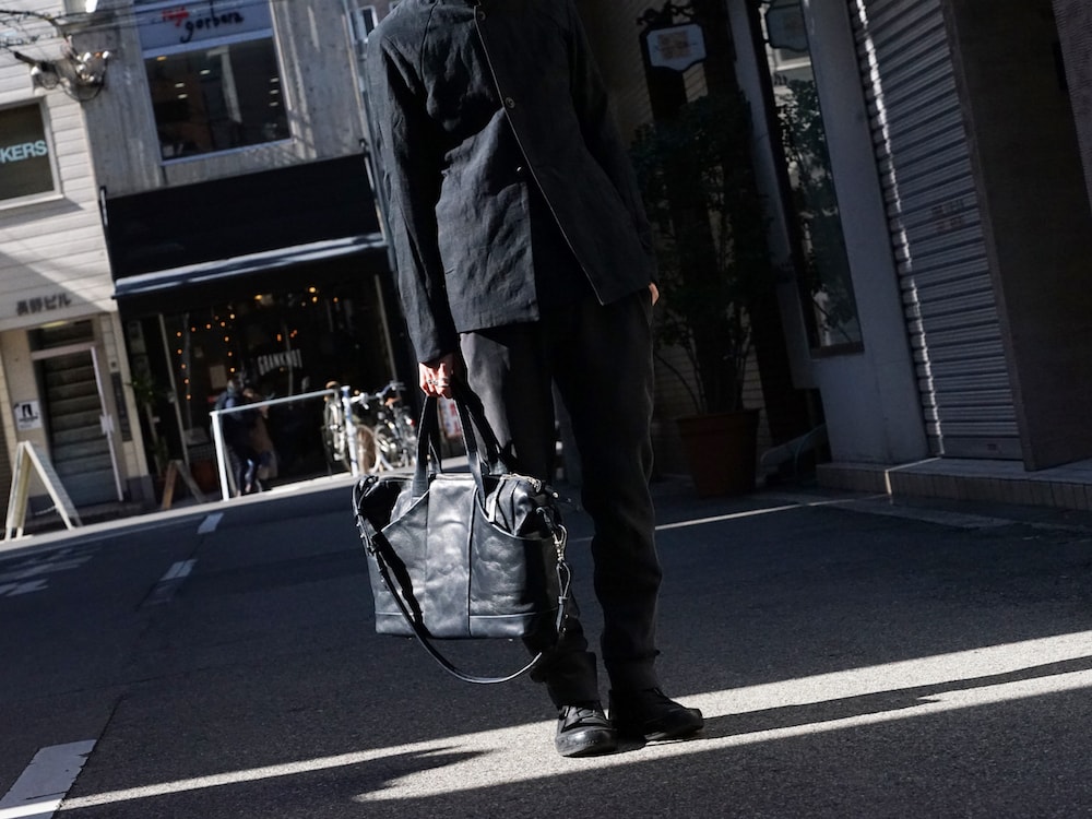 DEVOA Jacket Cotton Linen Check Blue Black Style 10