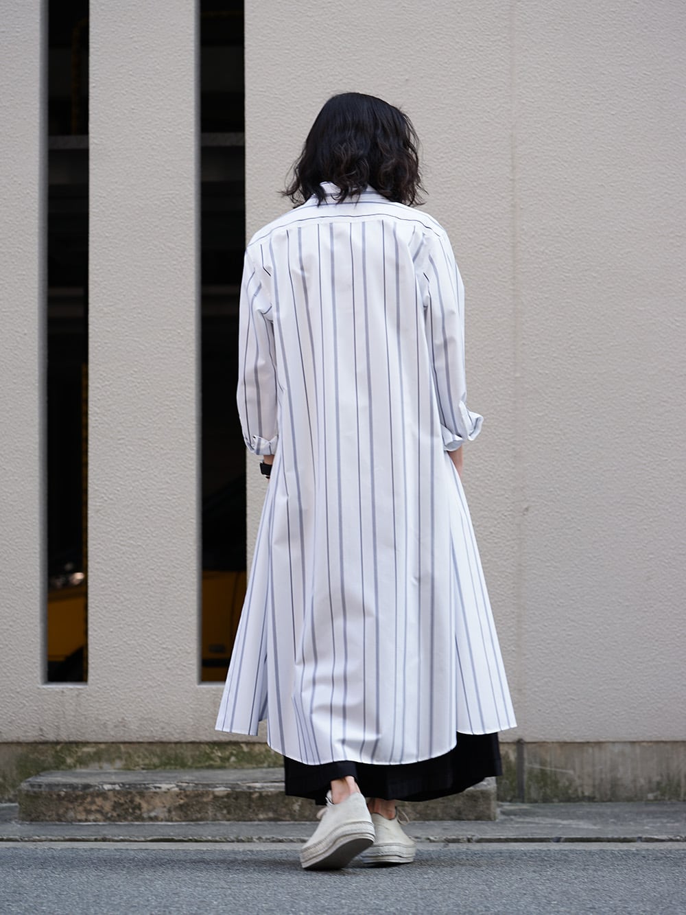 GROUND Y x Stripe Long Shirt Dress Style 