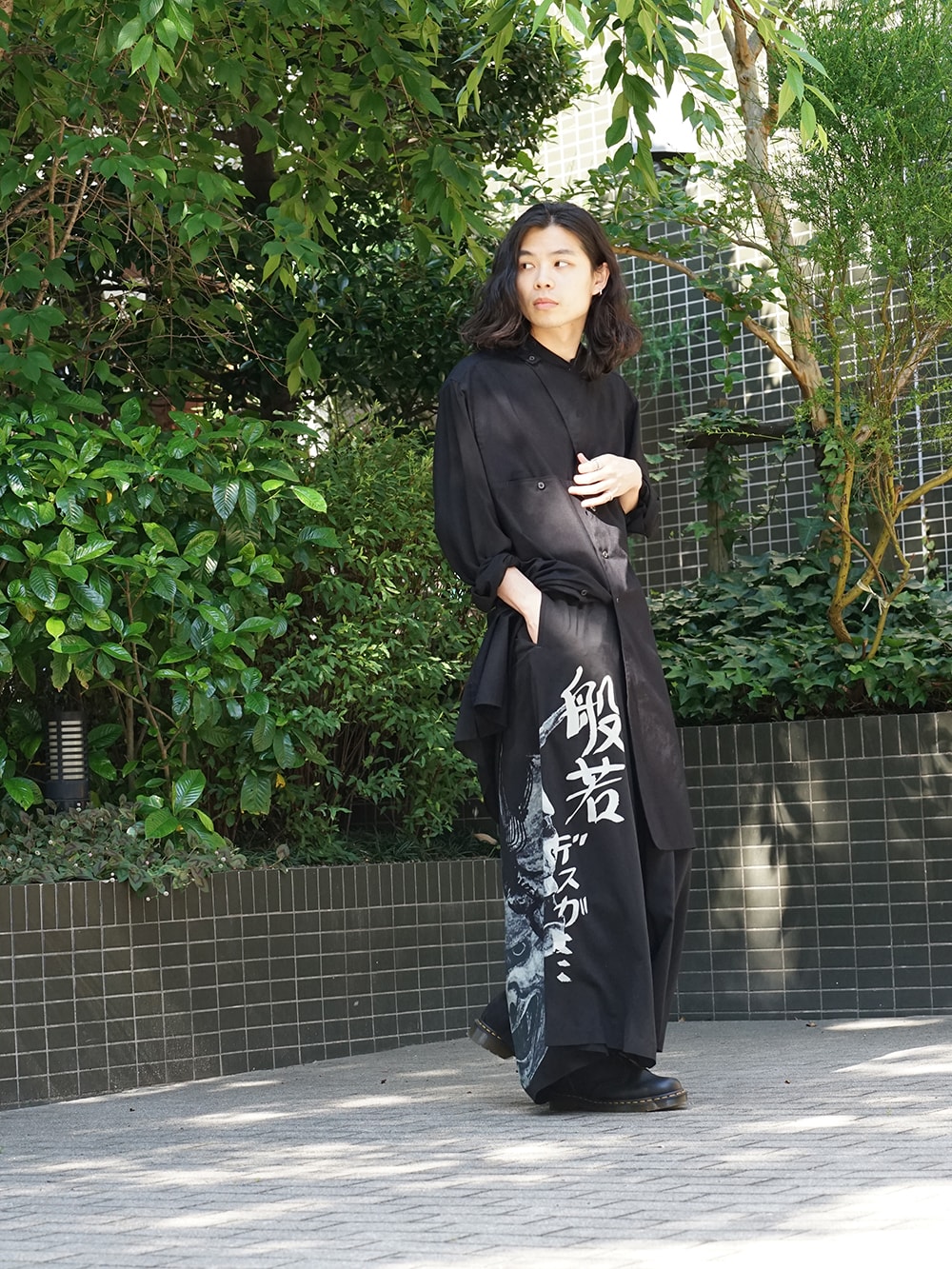 yohji yamamoto 18aw BLACK SCANDAL 袖切替シャツ