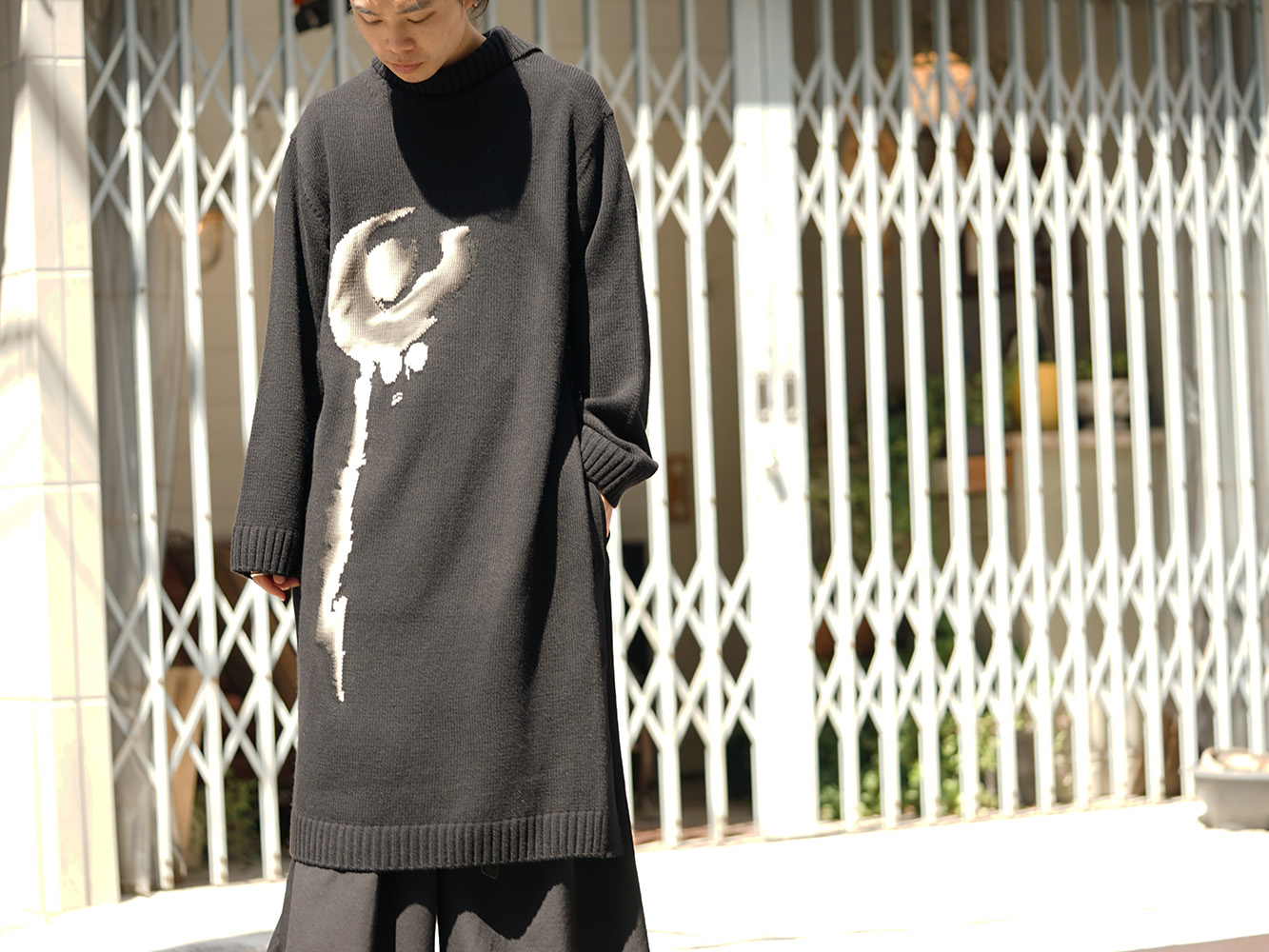 Yohji Yamamoto 18AW Girl Pattern Turtle Intersia Knit Style 07