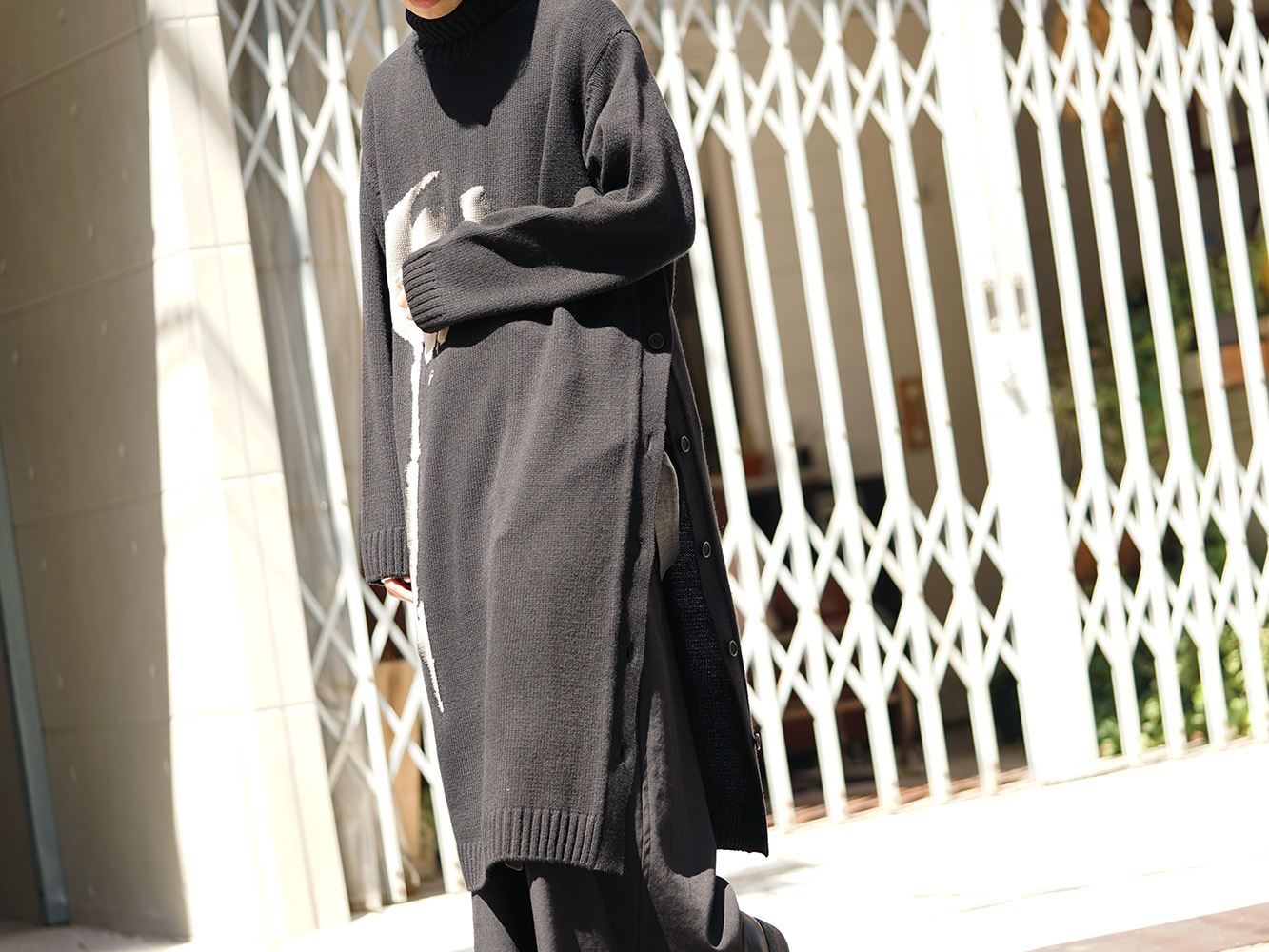 Yohji Yamamoto 18AW Girl Pattern Turtle Intersia Knit Style 08