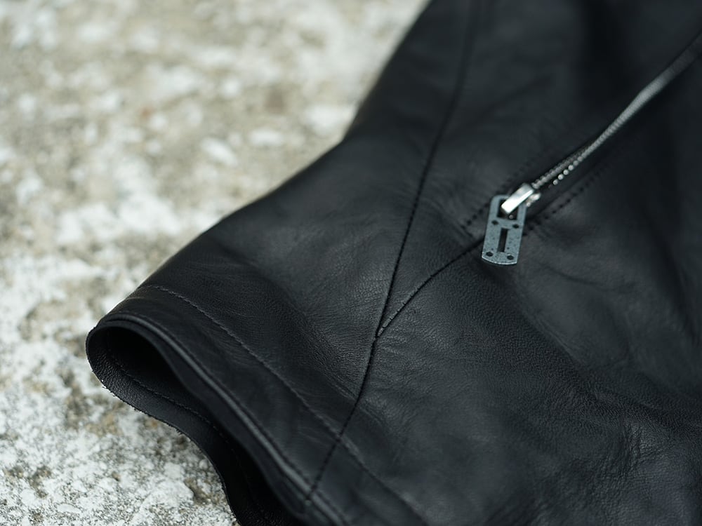 D.HYGEN (SADDAM TEISSY)18-19AW High Neck Leather Jacket 09