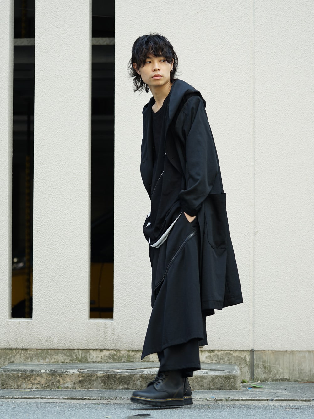 B Yohji Yamamoto - ビーヨウジヤマモト Zip Design Coat and Pants