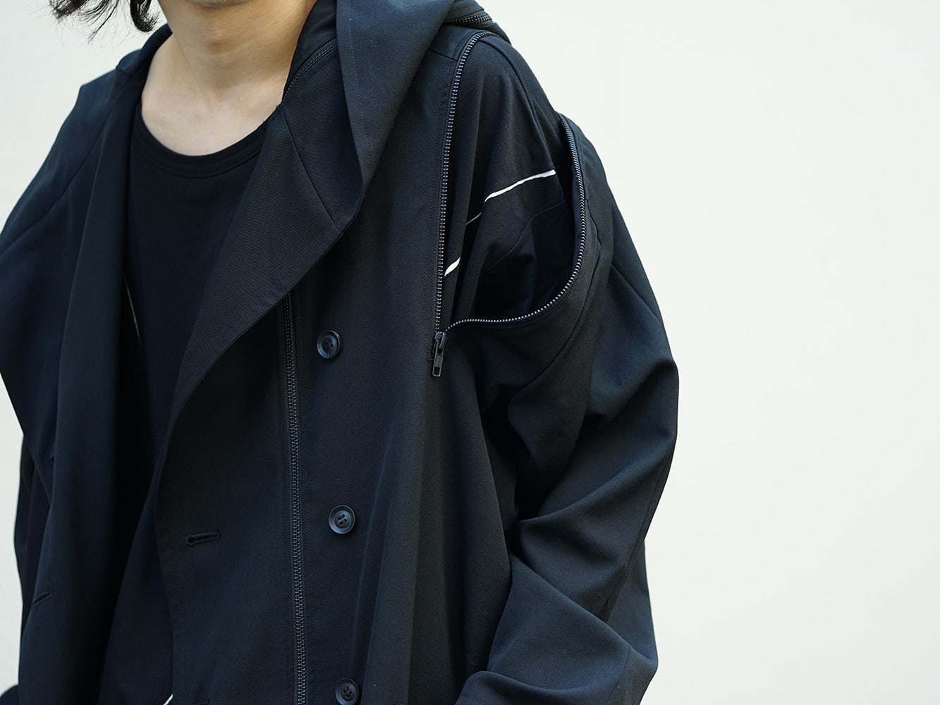 B Yohji Yamamoto - ビーヨウジヤマモト Zip Design Coat and Pants