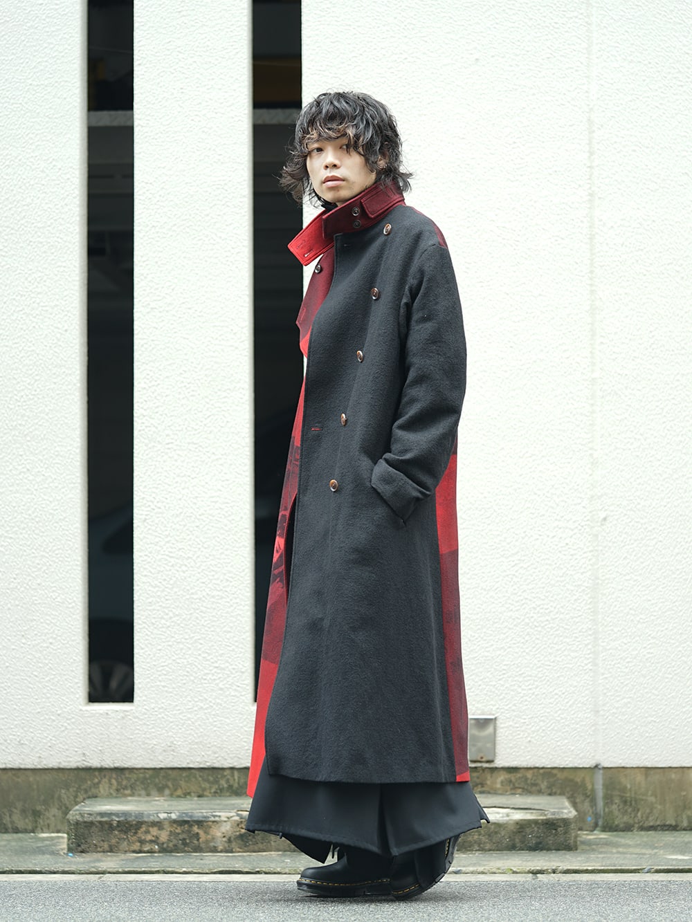 Yohji Yamamoto - ヨウジヤマモト 18AW Red flannel right front 