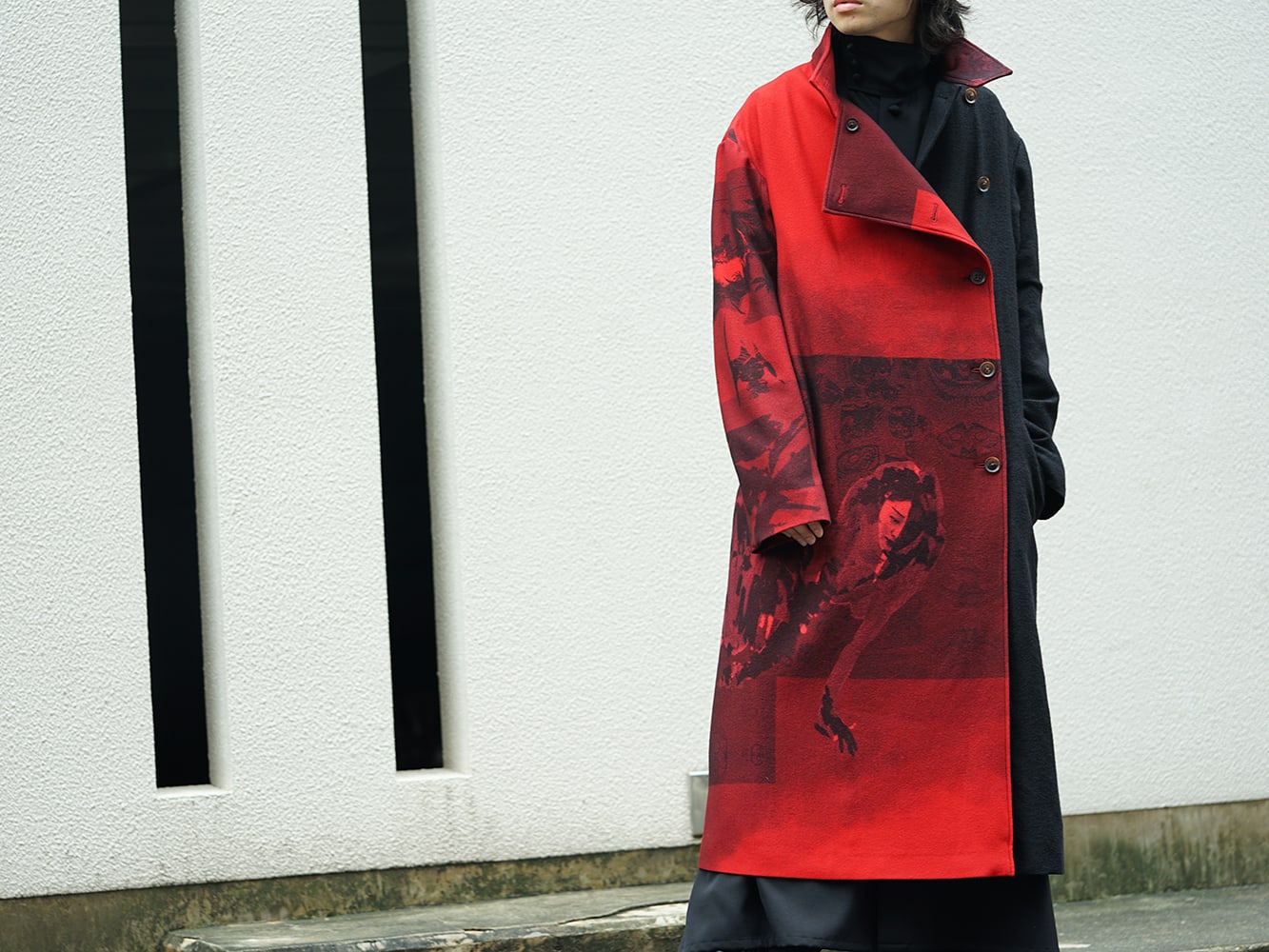 Yohji Yamamoto - ヨウジヤマモト 18AW Red flannel right front 