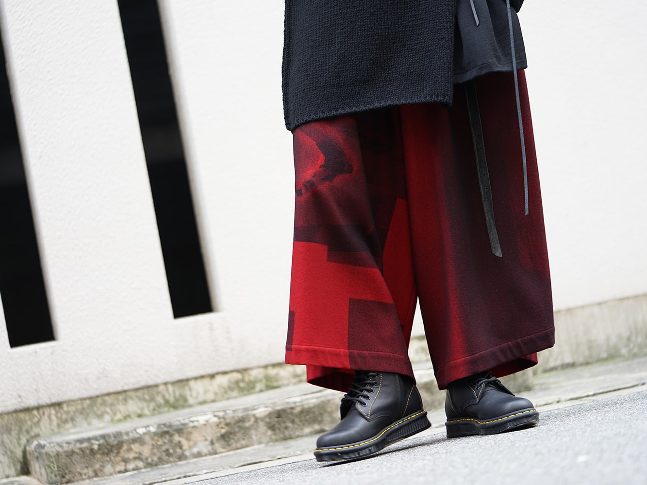 Yohji Yamamoto 18AW Red flannel right front dress coat Style 07